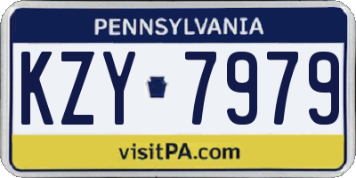 PA license plate KZY7979