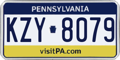 PA license plate KZY8079