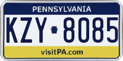 PA license plate KZY8085