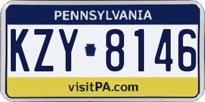 PA license plate KZY8146