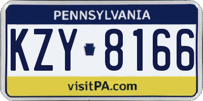 PA license plate KZY8166