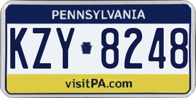 PA license plate KZY8248