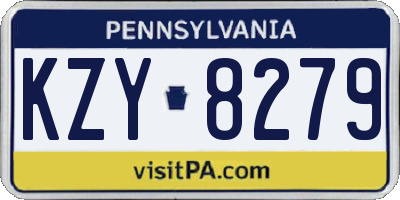 PA license plate KZY8279