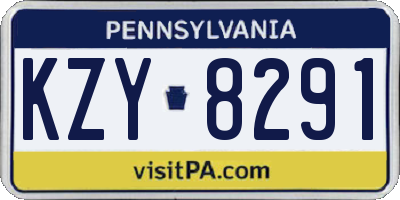 PA license plate KZY8291
