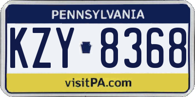 PA license plate KZY8368
