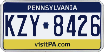 PA license plate KZY8426