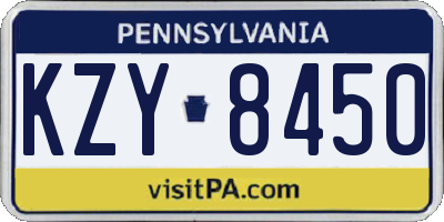 PA license plate KZY8450