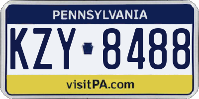 PA license plate KZY8488