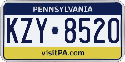 PA license plate KZY8520