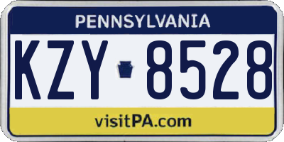 PA license plate KZY8528