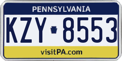 PA license plate KZY8553