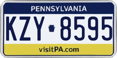 PA license plate KZY8595