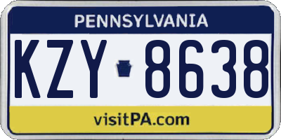 PA license plate KZY8638