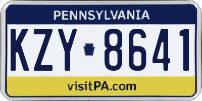 PA license plate KZY8641