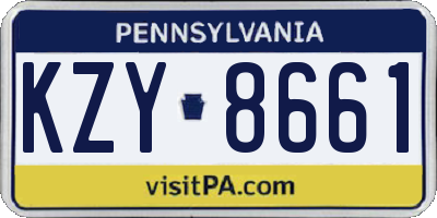 PA license plate KZY8661