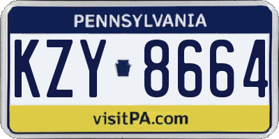 PA license plate KZY8664