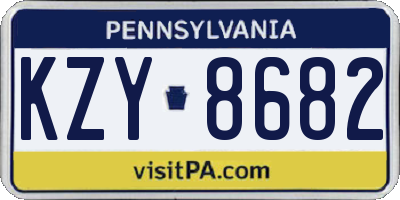 PA license plate KZY8682
