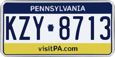 PA license plate KZY8713