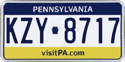 PA license plate KZY8717