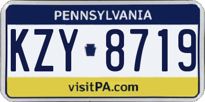PA license plate KZY8719