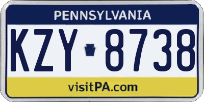 PA license plate KZY8738