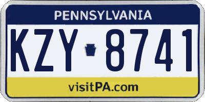 PA license plate KZY8741