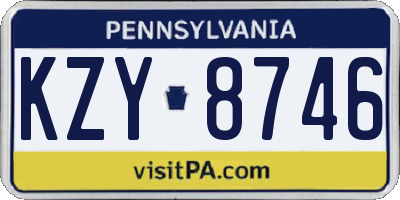 PA license plate KZY8746