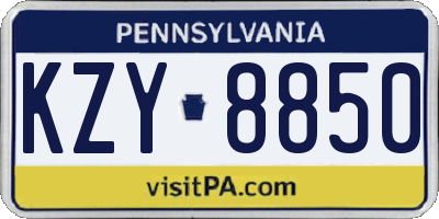 PA license plate KZY8850