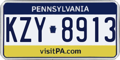 PA license plate KZY8913