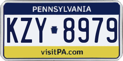 PA license plate KZY8979