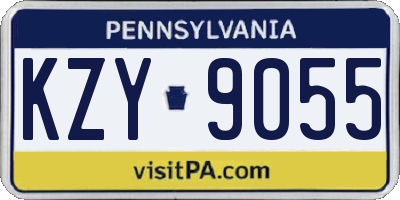 PA license plate KZY9055