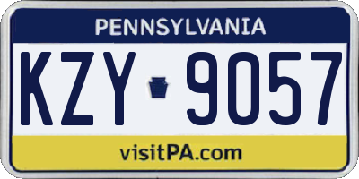 PA license plate KZY9057