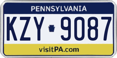 PA license plate KZY9087