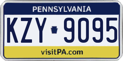 PA license plate KZY9095