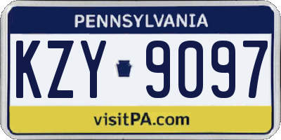 PA license plate KZY9097