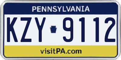 PA license plate KZY9112