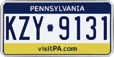 PA license plate KZY9131