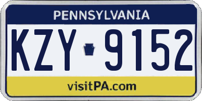 PA license plate KZY9152