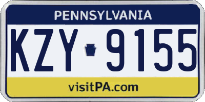 PA license plate KZY9155