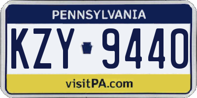 PA license plate KZY9440