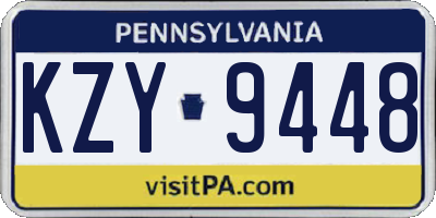 PA license plate KZY9448