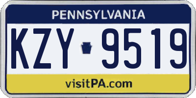 PA license plate KZY9519