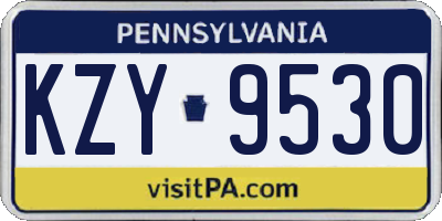 PA license plate KZY9530