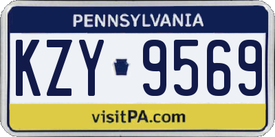 PA license plate KZY9569
