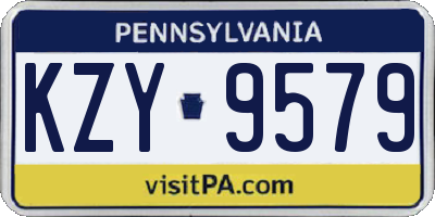 PA license plate KZY9579