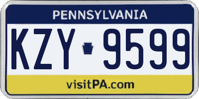 PA license plate KZY9599