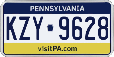 PA license plate KZY9628