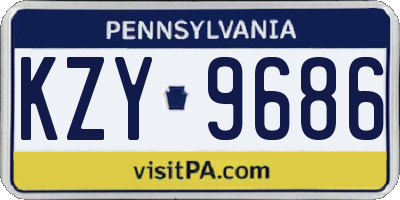 PA license plate KZY9686