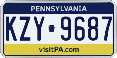 PA license plate KZY9687
