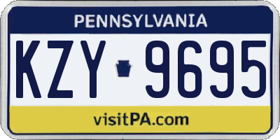PA license plate KZY9695